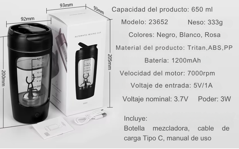 Shaker eléctrico 650 ml